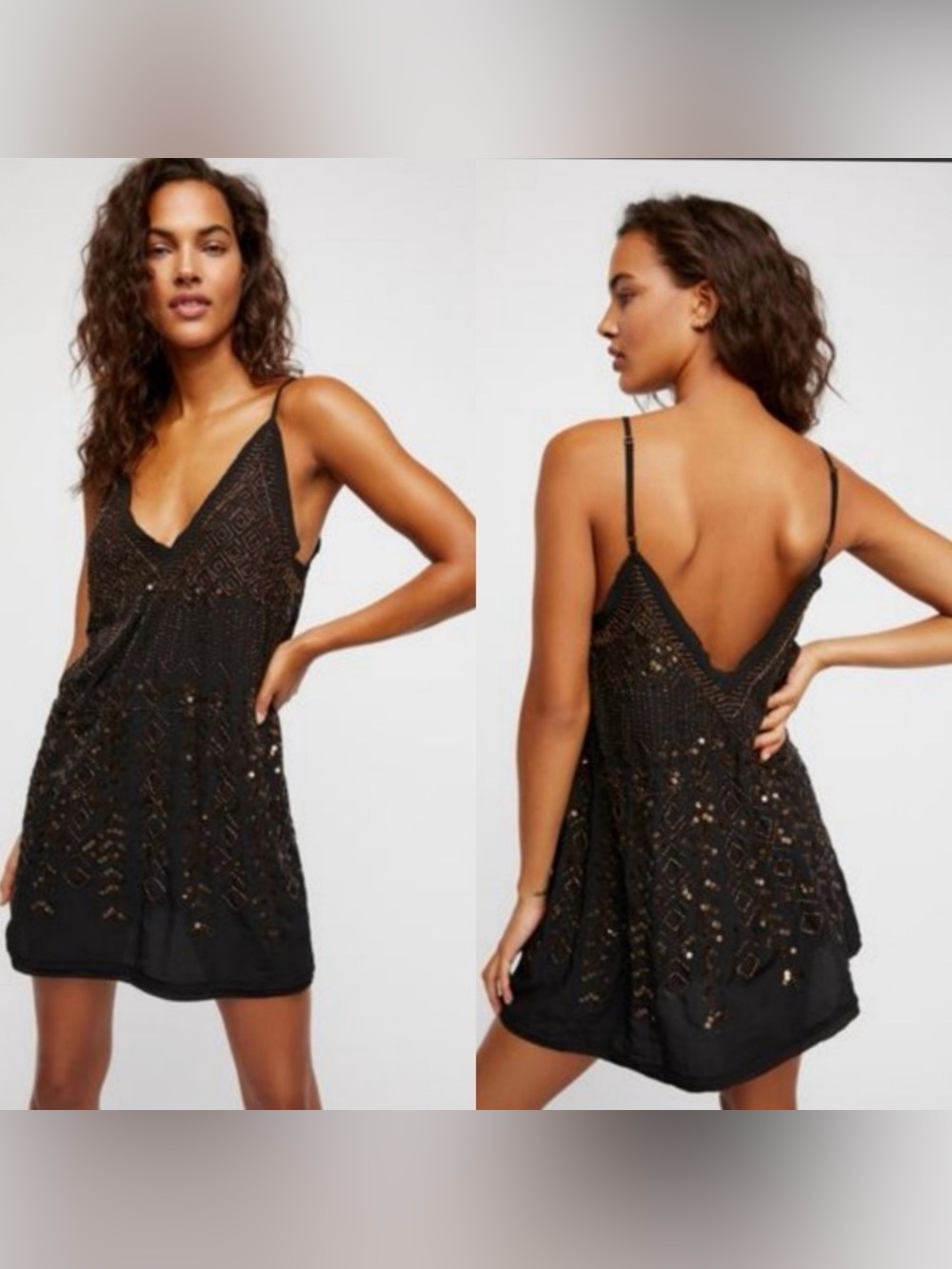 Free People Arizona Nights Embellished Slip Dress